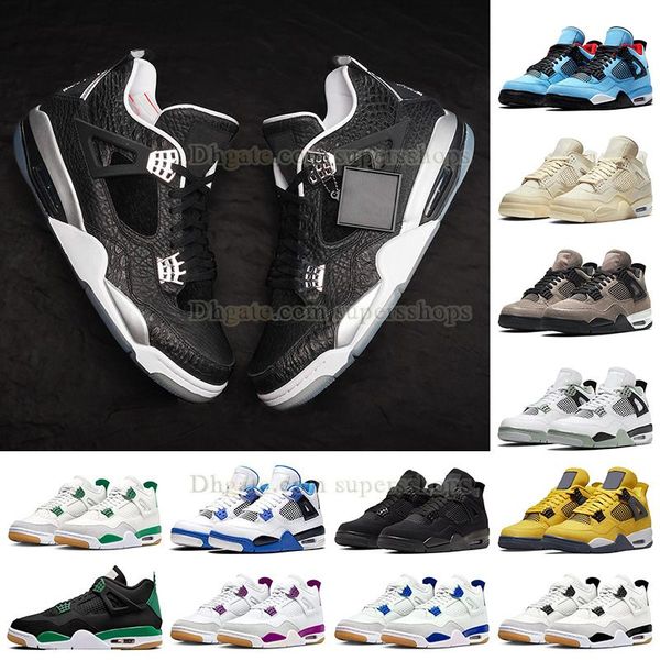 

2023 desigenr basketball shoes new jumpman 4 wild n out pe 4s pine green lightning black cat cactus jack men women sneaker outdoor trainers