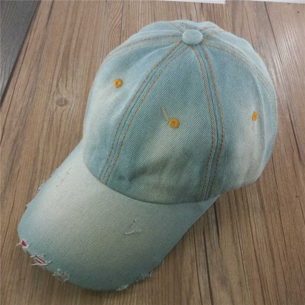 

ball caps women simple design cotton blue girls denim baseball c, Blue;gray