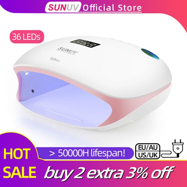 

nail dryers sunuv sun4s/4 nail lamp 48w uv led nail dryer for curing gels polish with smart sensor manicure nail art salon equipment brand 2