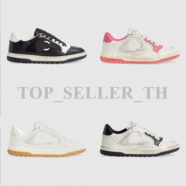 

designer casual shoes men women ma 80 sneaker dirty fabric insert trainers letters interlocking embroidery rubber sneakers, Black