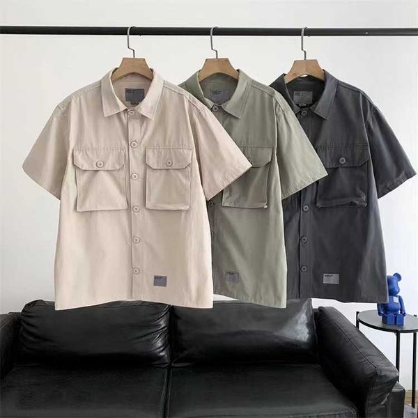 

5c6t 2023 men's and women's fashion t shirt high street brand carhart wip work spring/summer military label multi pocket short sle, White;black