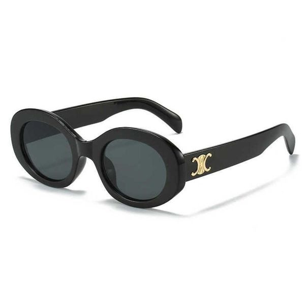 

sunglasses vintage sunglasses the new tiktok online red women's fashion oval arc de triomphe walk show glasses trendy versatile motion, White;black