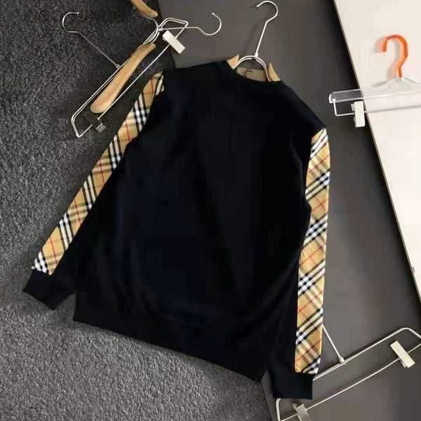 

mens hoodie sweatshirt bur designer sweater plaid pocket long sleeve tshirt men women pullover coat 4xl 5xl 1148n7, Black
