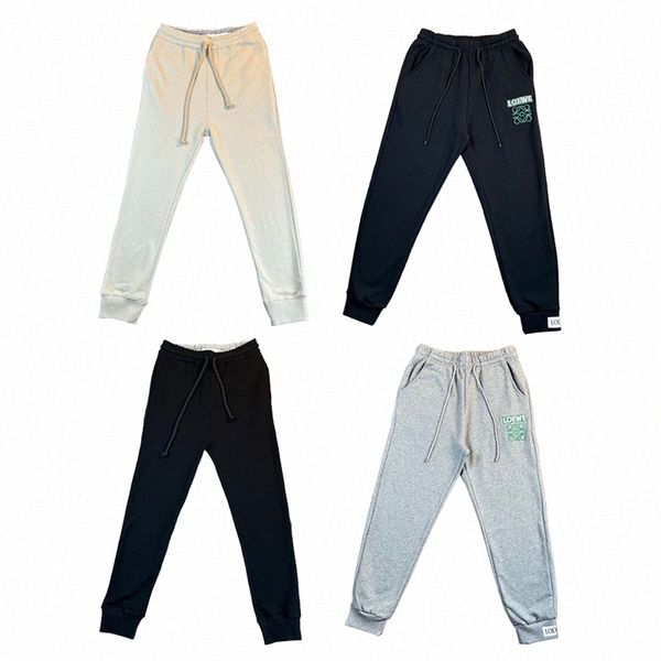 

men designer loewees pants casual sweatpants fitness workout hip hop elastic pants mens clothes men's women's couple loose versati, Black