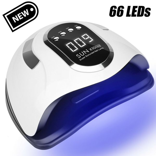

nail dryers sun x10 max uv led nail lamp for fast drying gel nail polish dryer 66leds home use ice lamp with auto sensor for manicure salon