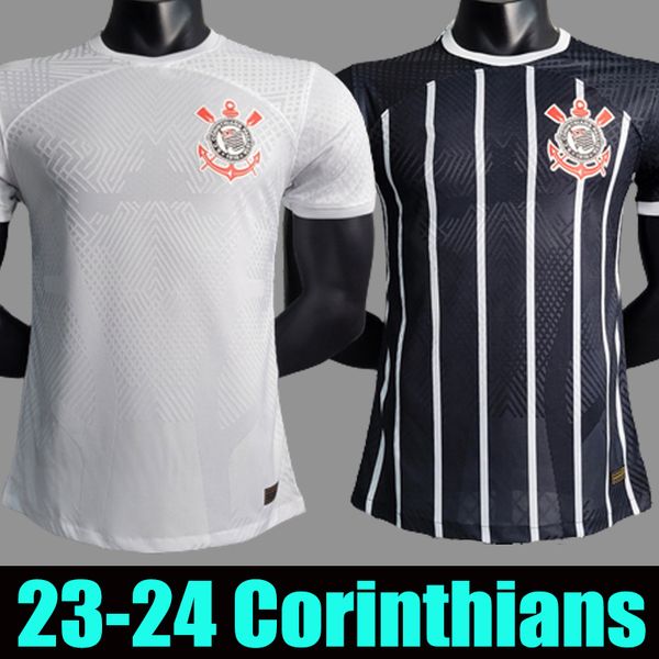 

23 24 corinthian soccer jerseys fans player version camisa maycon willian roger guedes gil jo fagner augusto giuliano paulinho joao victor, Black;yellow