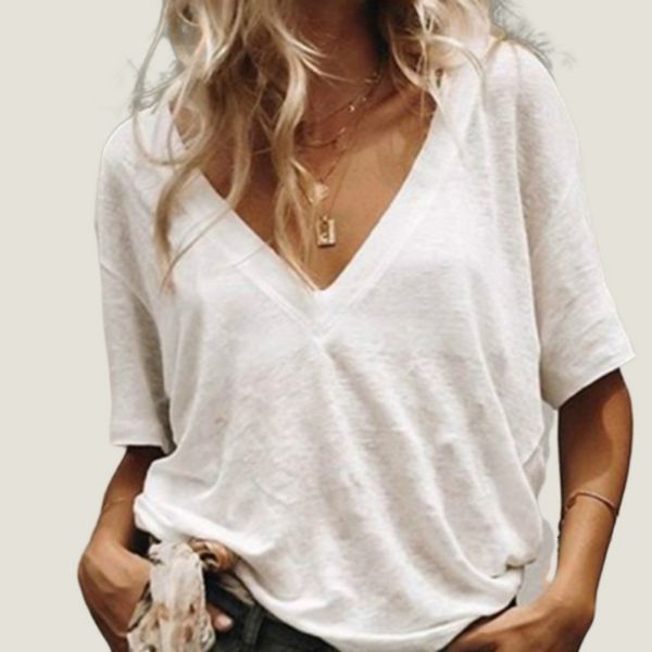 

women's t-shirt s-5xl summer solid t shirt ladies v neck short sleeve tshirt casual loose basic black white t-shirt tee for women 2304