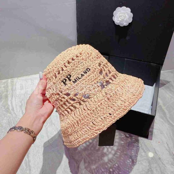 

raffia straw bucket hat designer cap for men woman baseb all caps beanie casquettes fisherman buckets hats patchwork summer sun visor strawh, Blue;gray