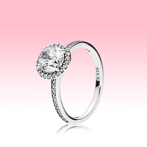 

authentic 925 sterling silver cz diamond ring with logo and original box fit pandora style wedding ring engagement jewelry for wom304q