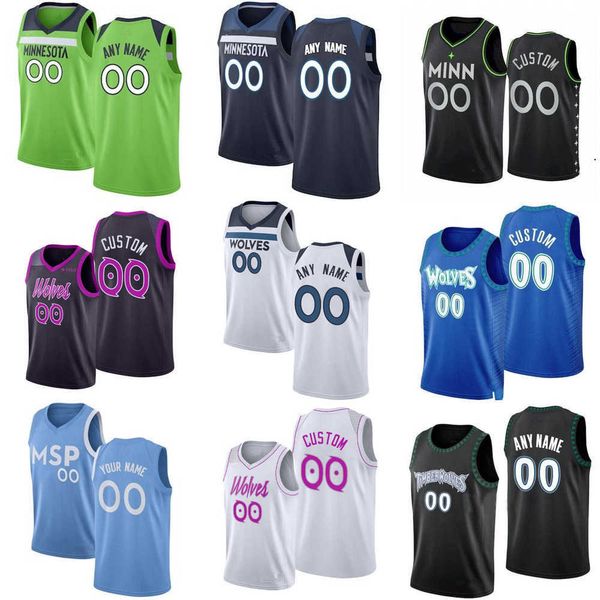 

75th custom minnesota''timberwolves''karl-anthony 32 towns 1 anthony edwards 0 d'angelo russell 5 malik beasley bas, Black;red