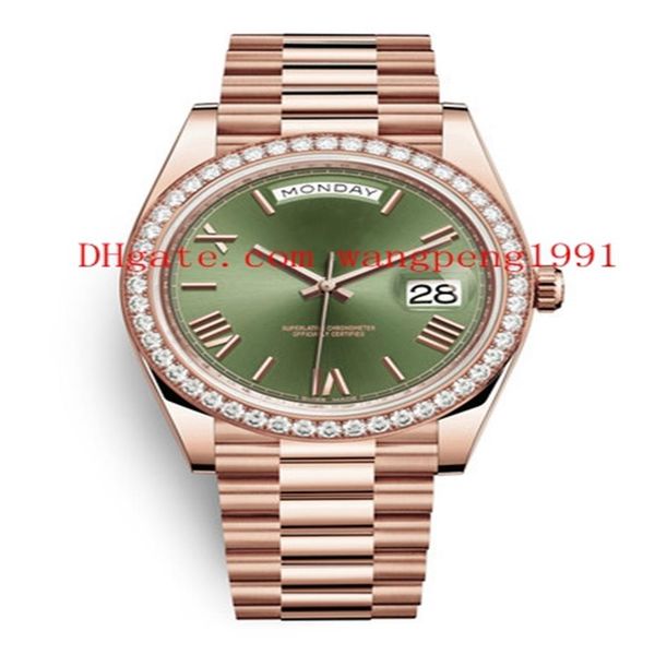 

19 style original box watch 40mm diamond border m228398 228345rbr m228348rbr 18k gold movement automatic watch wristw250j, Slivery;brown