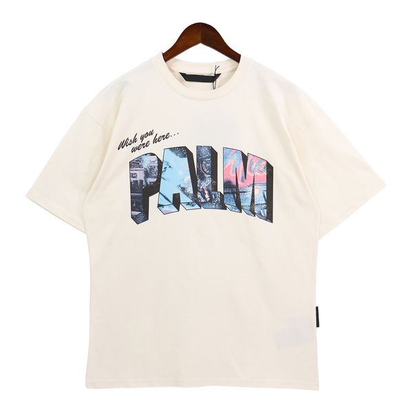 

t shirt fashion designer shirt palm mens women t-shirts tees man casual chest letter luxury shirt, White;black