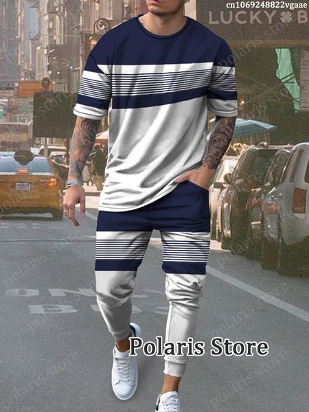 

men's tracksuits summer fashion 2 piece tracksuit men short sleeve t shirt long pants vintage suit male trousers trend clothes joogers, Gray