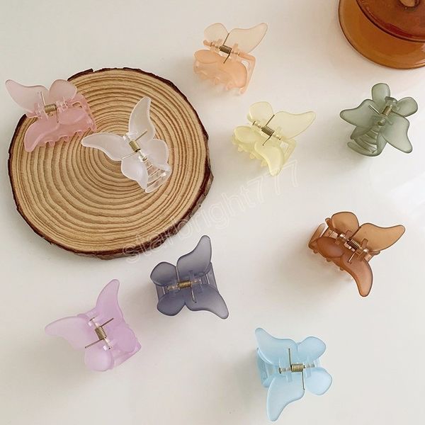 

fashion women hair clip elegant colorful solid color small butterfly claw clip hair clips for girls hair accessories, Slivery;white
