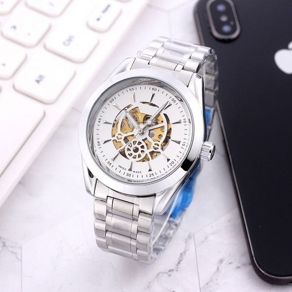 

longin wristwatches for men 2023 new mens watches 40mm three stitches automatic mechanical watch luxury brand steel strap men fashion montre, Slivery;golden