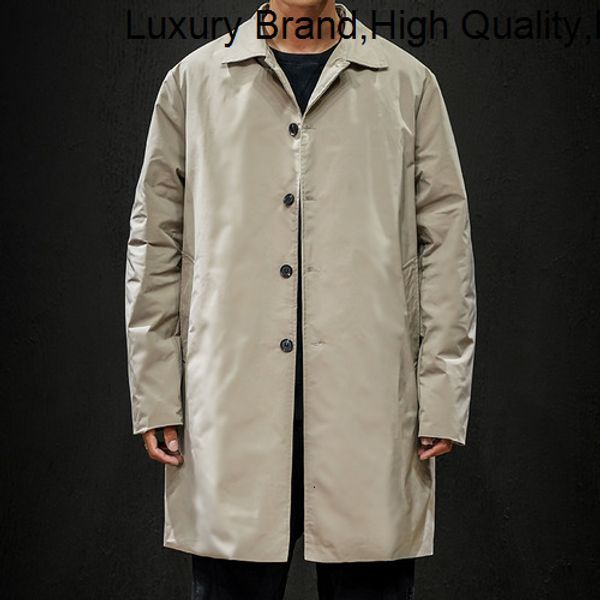 

men's trench coats oversized m5xl jackets spring single breasted mediumlong male khaki coat windbreaker overcoat 230413, Tan;black