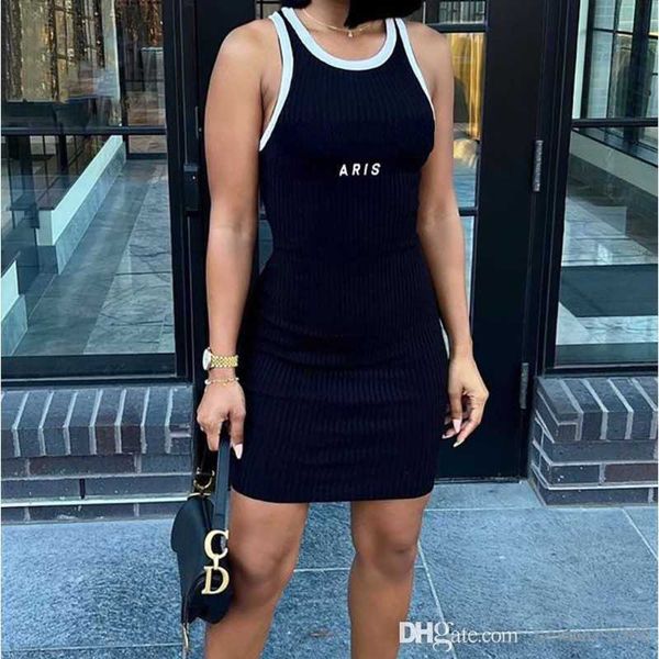 

luxury brand designer dresses fashion letter print dress slim quick dry mini skirt american womens plus size 3xl 4xl, Black;gray