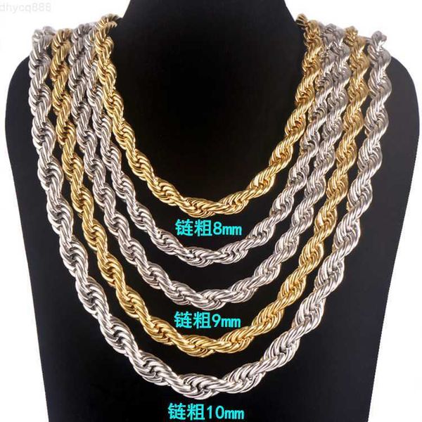 

2mm 2.5mm 3mm 4mm 6mm 8mm 10mm stainless steel 18k gold plated 10k rope chains twist chain gold chunky rope chain necklace designer jewelry, Silver