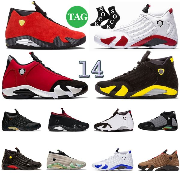 

jumpman 14s men basketball shoes 14 hyper-royal thunder dmp ferrar candy-cane gym-red hyper-royal rubber sport trainer sneakers, Black
