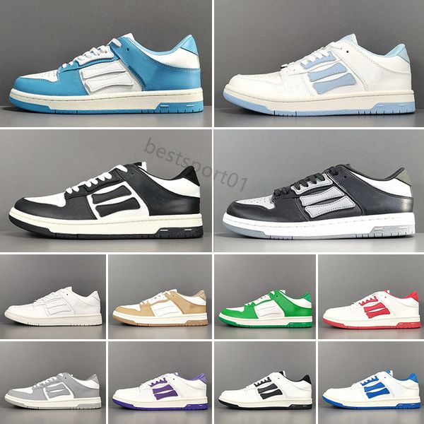 

casual shoes skel low genuine leather sneaker designer mens womens shoe leather bones skeleton applique upper low-cut runner sports men snea