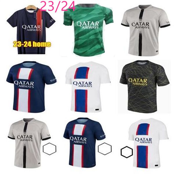 

psgs mbappe soccer jerseys 22 23 24 di maria wijnaldum sergio ramos hakimi fourth maillots football kit icardi verratti s/2xl, Black;yellow