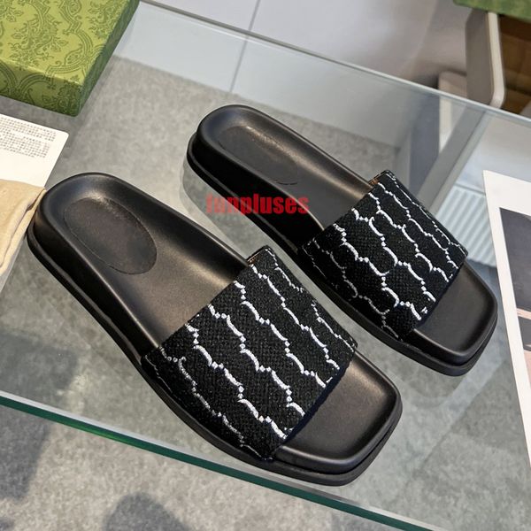 

622sslippers luxury slippers letters fashion designer slides sliders for women ladies summer casual outdoor shoes female leather fabric scuf, Black