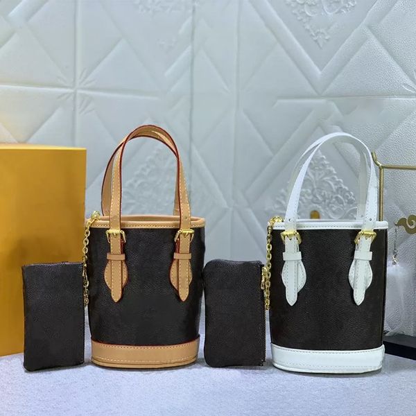 

designer luxury drawstring nano bucket bag fashoin leather women tote handabgs crossbody messenger bag shoulder bags classic 2-piece set han