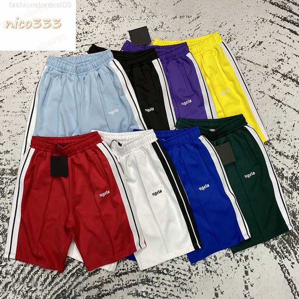 

men's shorts colors light blue rainbow side white stripes men women casual sports breathable fashion versatile kuanso five pants, White;black