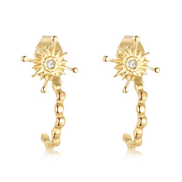 

stud wild trendy star stainless steel gold color stud earrings for women romantic charm ear accessories jewelry p230411, Golden;silver