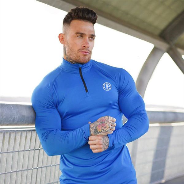 

men's t-shirts men compression running t shirt fitness tight long sleeve sport tshirt training jogging shirts gym sportswear quick dry, White;black