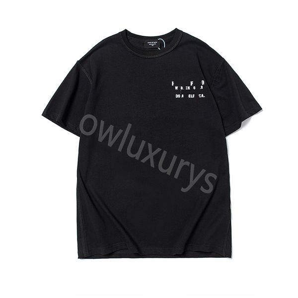 

men's tees new summer men's t-shirts niche brand fears american loose couple pure cotton short sleeve t-shirt essen for men and wo, White;black