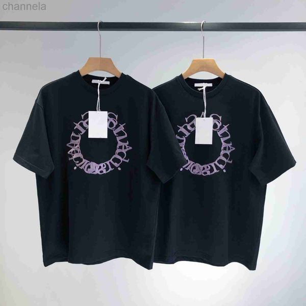 

men's t-shirts 2023 summer round purple letters are fashionable and simple oversize lovers t-shirt design black tee, White;black