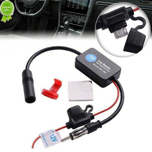 

new 12v car radio antenna fm/am radio signal amplifier booster car antenna aerials 80-108mhz for marine boat auto