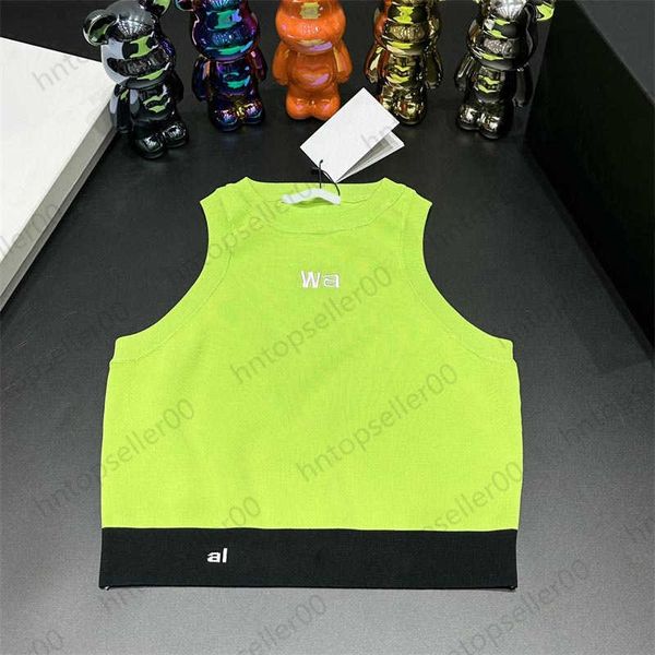

luxury womens tanks summer ladies clothes designer fluorescent green classic fashion brand letter logo embroidered print design pure cotton, White