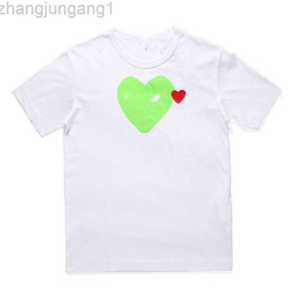 

commes des garcons t shirt cdgs play t shirts heyplay brand peach heart men's and women's pure cotton lapel short sleeve black red, White;black