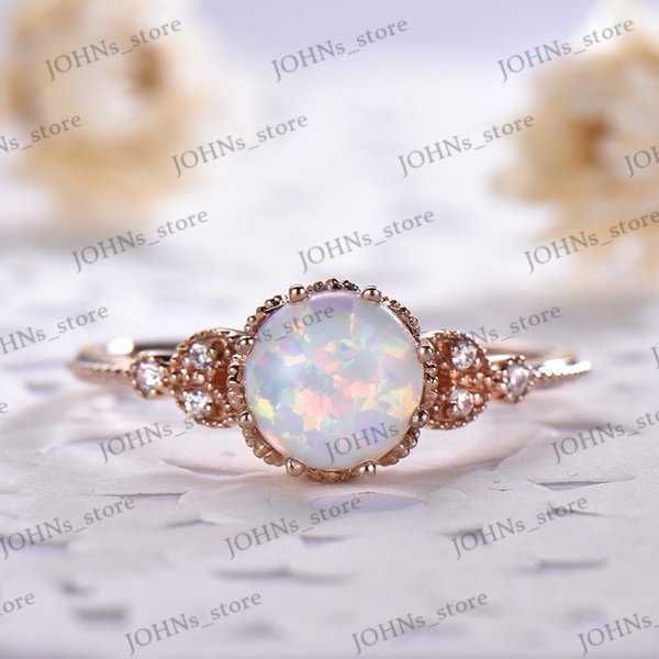 

band rings opal ring 925 sterling silver girl birthday party eternity women wedding gift jewelry r230415