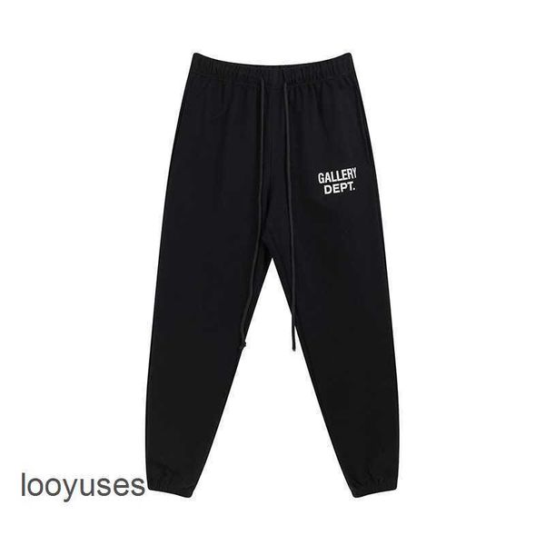 

galleryes dept drawstring pants winter 2023 letter designer basic pant printed autumn sport trousers casual men's women's terry 5m, Black