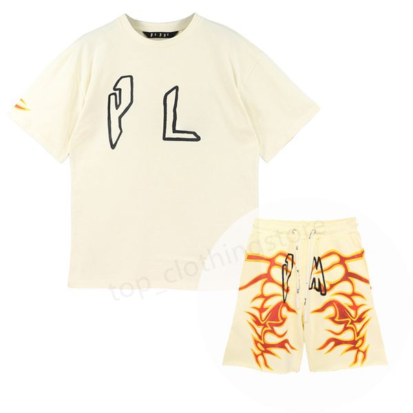

women t shirts shorts designer mens palms tracksuit summer fashion brand angle leisure loose crew neck cottons print luxurys clothing size, White;black