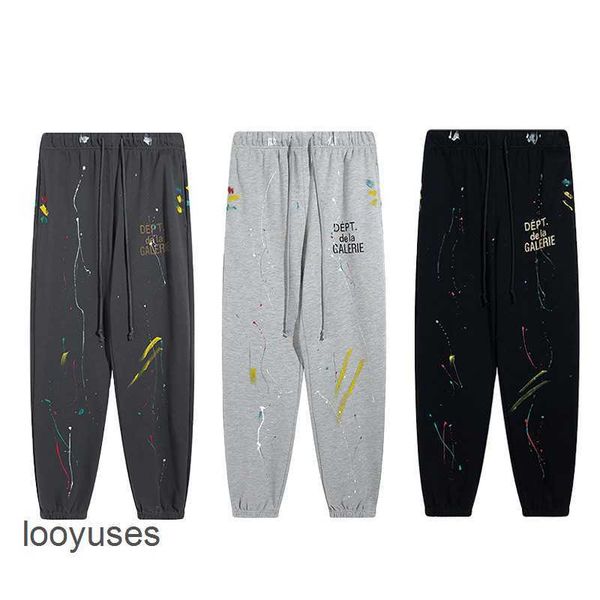 

galleryss dept old sport pants pant 2023 designer letters prints graffiti hand-painted splash-ink pure cotton terry leggings, Black