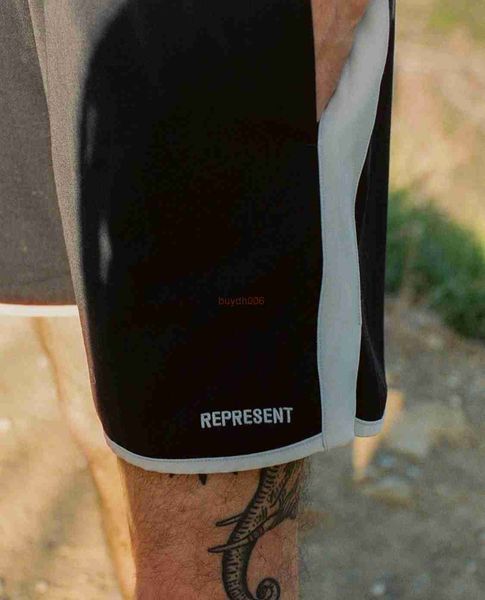 

men's and women's summer fashion t shirt high street brand rep representative shorts color blocking breathable casual letter embro, White;black