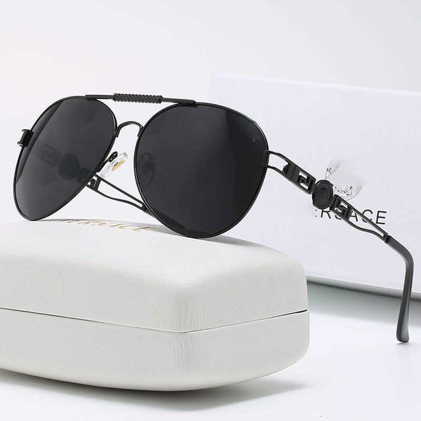 

designer versage fashion vercace sunglasses men women fashion metal trend sunglasses men's and women's glare sunglasses, White;black