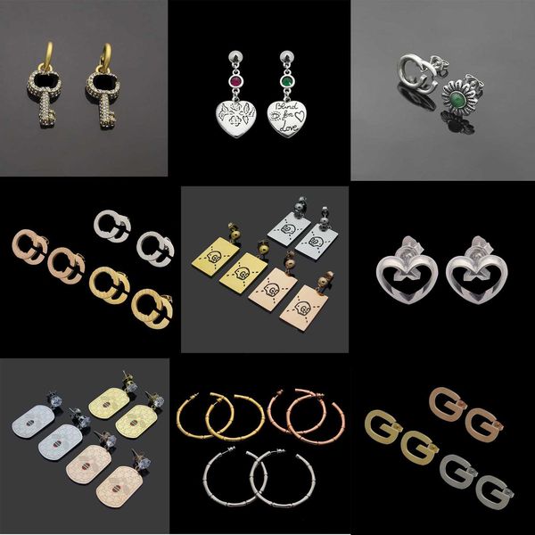 

designer earring women's minimalist earrings studs designer jewelry for women's heart studs as a wedding christmas gift with box 4, Golden;silver