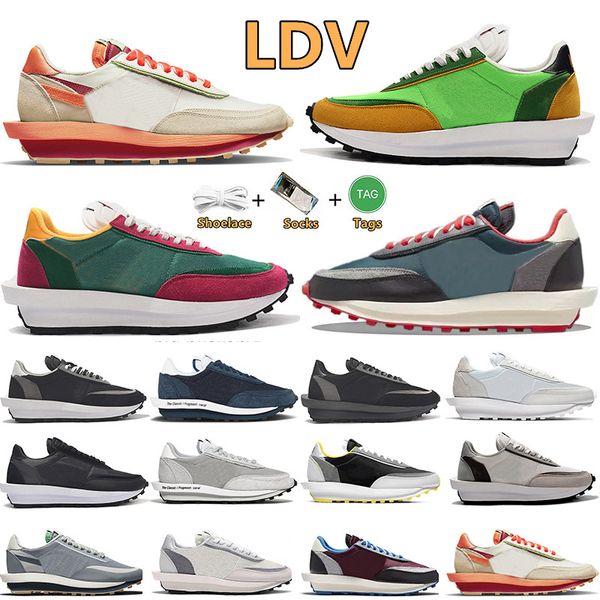 

ldv waffle running shoes men women black grey black nylon green gusto pine green summit white triple black varsity blue multi designer sneak