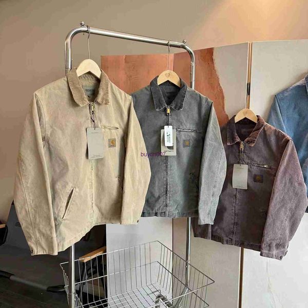 

2023 men's jacket fashion brand carhart detroit batik work outfit canvas zipper coach casual loose fitting mxxk, Black;brown