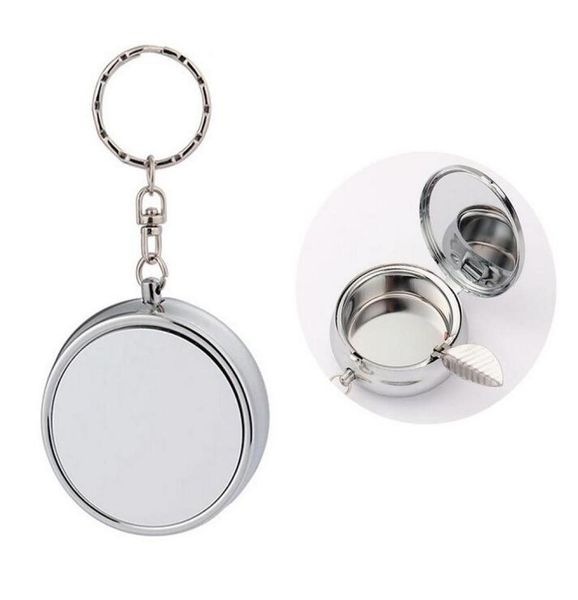 

creative heat transfer ashtrays keychain pendant outdoor mini portable ashtray sublimation blank keychains diy gift3644970, Silver