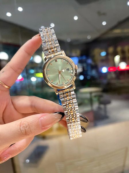 

new fashionable lady's watch imported quartz movement diameter 32mm thick 5mm 316 stainless steel strap, Slivery;brown