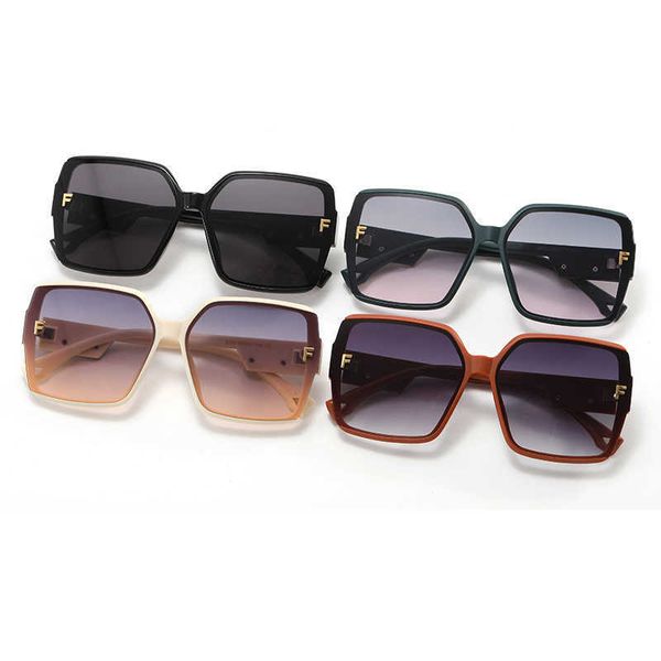 

large frame f fashion trend personalized versatile 23 new sunglasses uv resistant mesh red, White;black