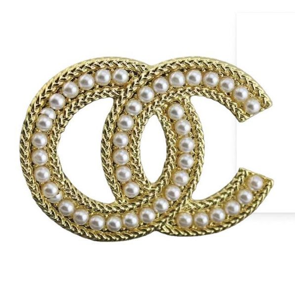 

luxury pearl crystal brooch designer brand letter brooch jewelry accessories for women's wedding christmas party gifts, Gray