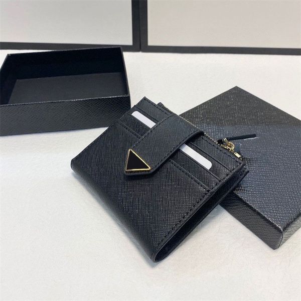 

mini wallets saffiano textured designer credit card holder snap fastener letters coin purse unique design for womens black brown luxury bags, Brown;gray