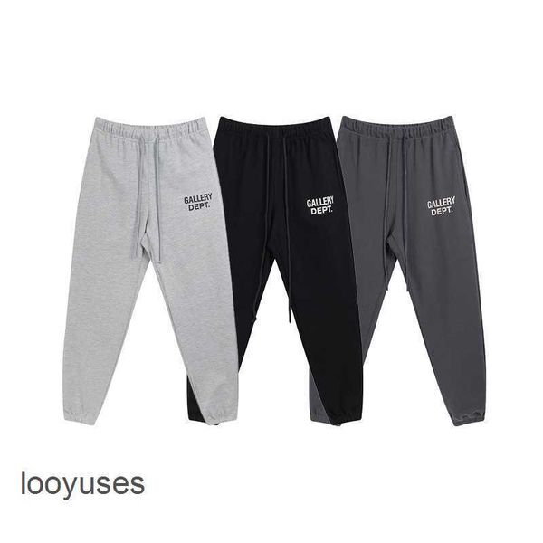 

galleryss dept 2023 designer sport pant fashion pants brand letter printed drawstring casual men's women's sports, Black